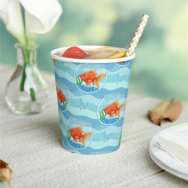 Goldfish Birthday Party Paper Cups Pappbecher (In Situ)