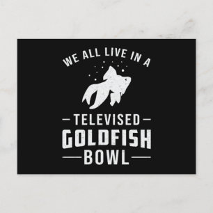Goldfish Bowl Fischen Niedliches Aquarium Tierfisc Postkarte