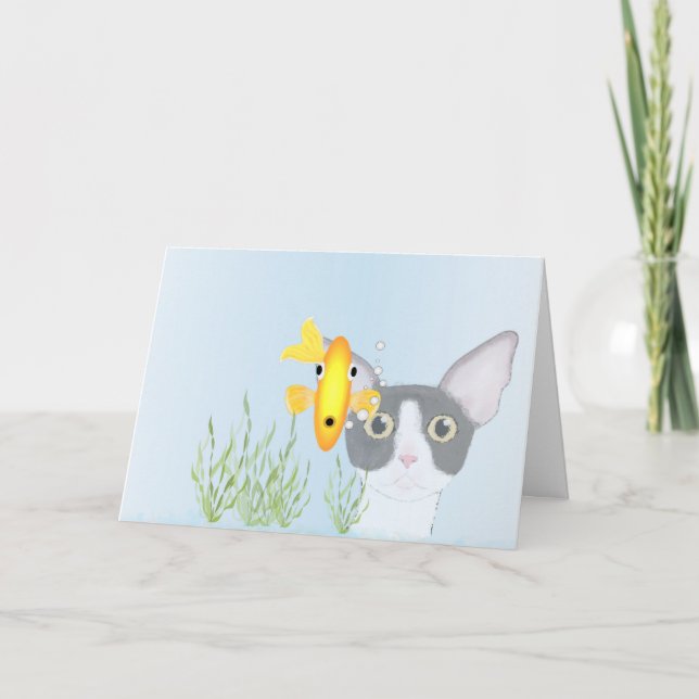 Goldfish Bowl Grußkarte Dankeskarte (Vorderseite)