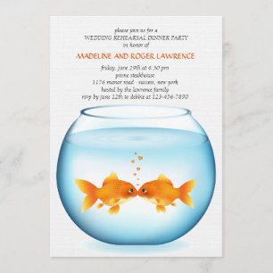 Goldfish Bowl Hochzeitessen Probe Einladung