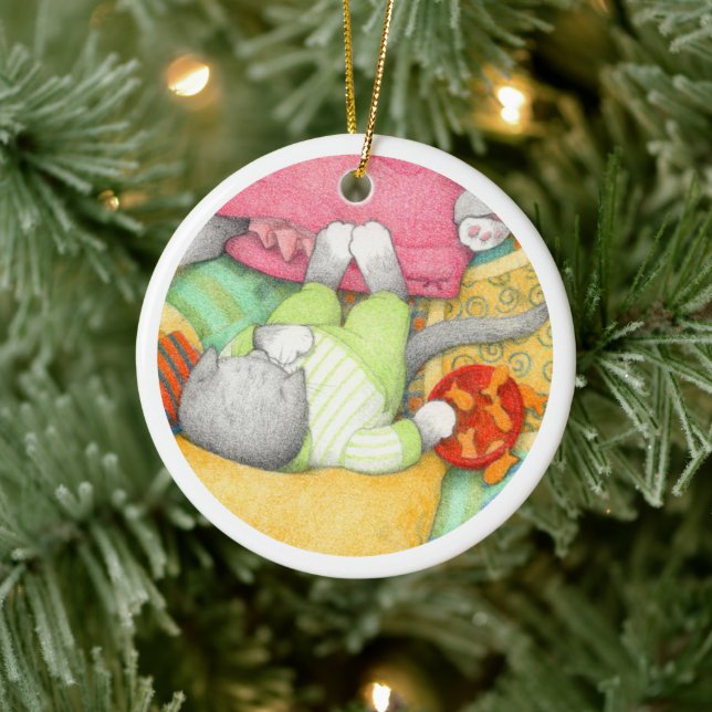 GOLDFISH CRACKERS KITTY Ceramic Circle Ornement (Arbre)