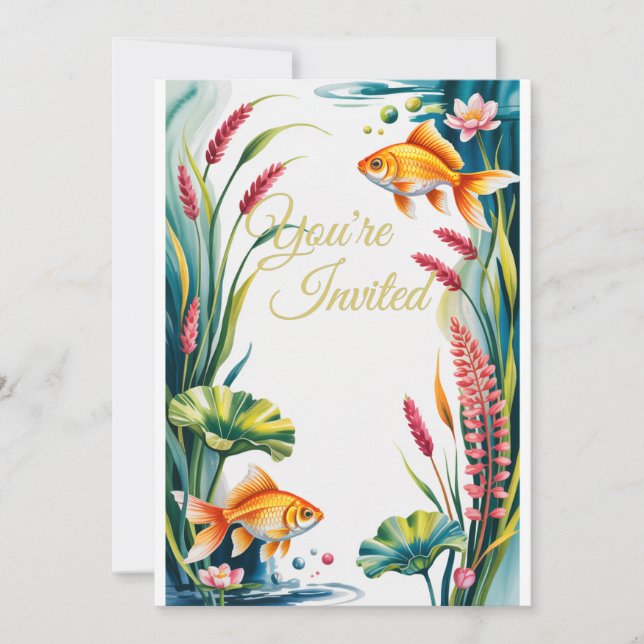 Goldfish Einladung Aquarium Fish Wedding Party (Vorderseite)