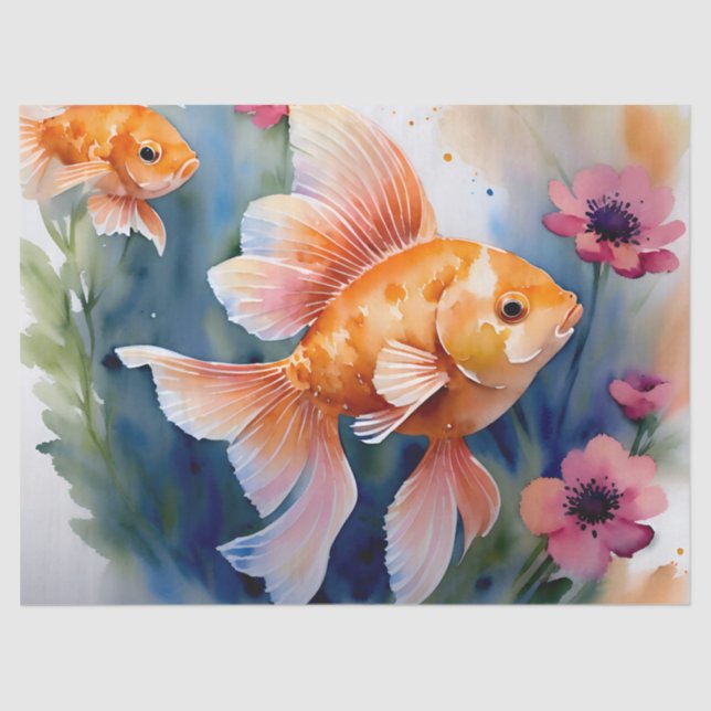 Goldfish Floral Seidenpapier (Vorderseite)