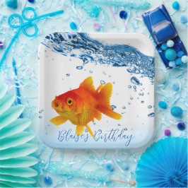 Goldfish Goldfisch Wasser Pappteller