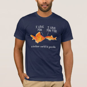 Goldfish in der Liebe Ich liebe dich T-Shirt