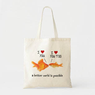 Goldfish in der Liebe Ich liebe dich Tragetasche