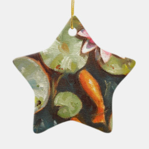 Goldfish Koi Pond Water Lilies Keramikornament