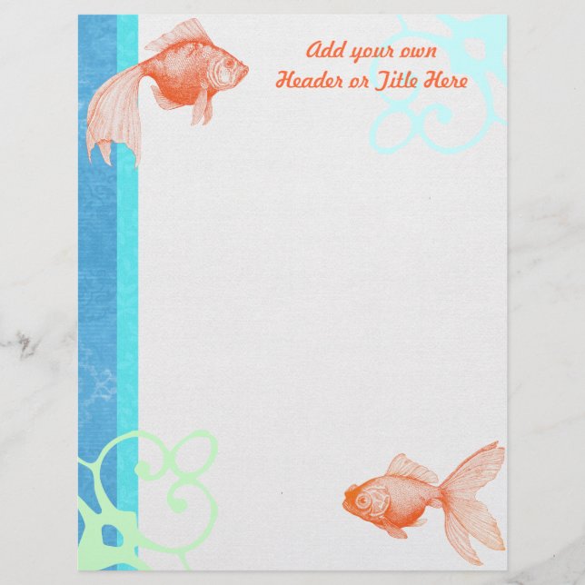Goldfish Letterhead Stationery Briefbogen (Vorderseite)