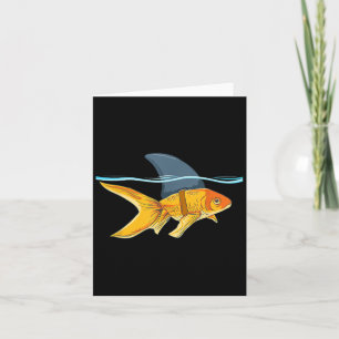 Goldfish mit Fin Shark Funny Funny Fi Shirt Karte