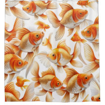 Goldfish Muster Tapete und Vorhang