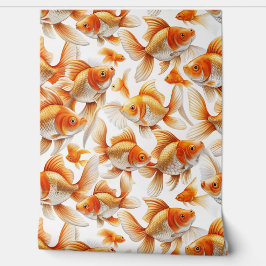 Goldfish Muster Tapete und Vorhang