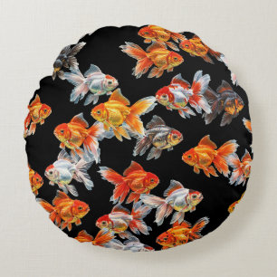 Goldfish Parade Rundes Kissen