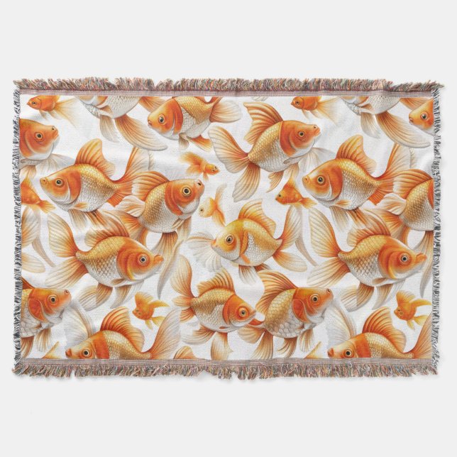 Goldfish Pattern Kissen und Fleece Blanket Decke (Vorderseite)
