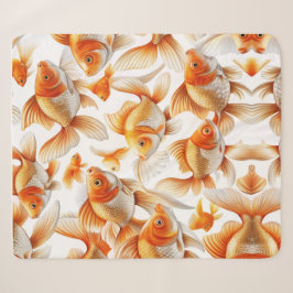 Goldfish Pattern Kissen und Fleece Blanket Sherpadecke