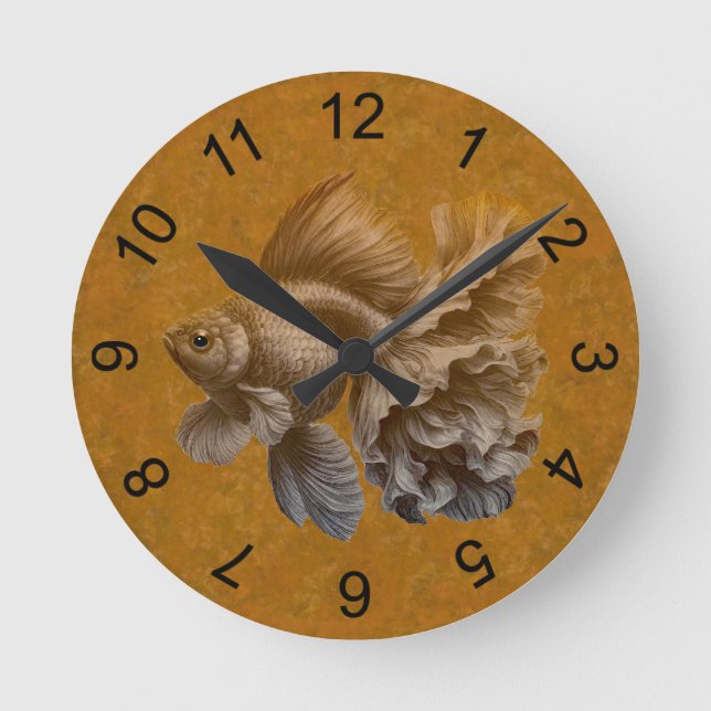 Goldfish Runde Wanduhr (Vorderseite)