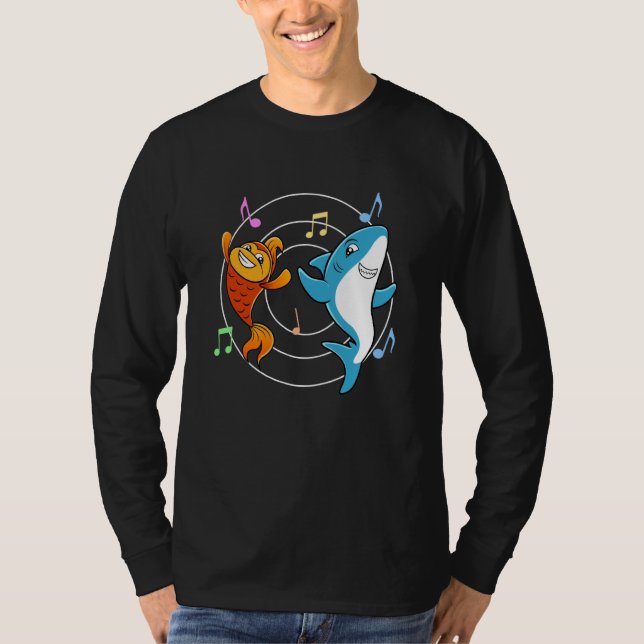 Goldfish Shark Dancing Cute Sea Animals T-Shirt (Vorderseite)