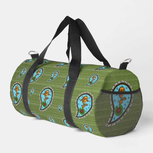 Goldfish skalieren duffle bag (Rechte Ecke)