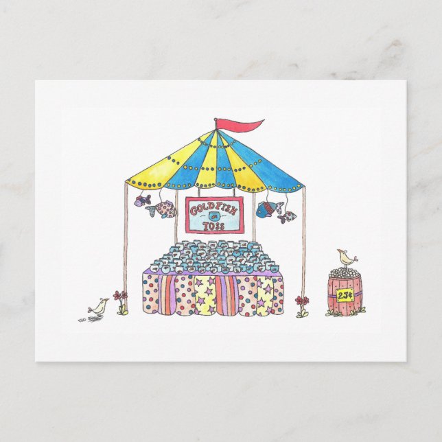 Goldfish Toss Postkarte (Vorderseite)
