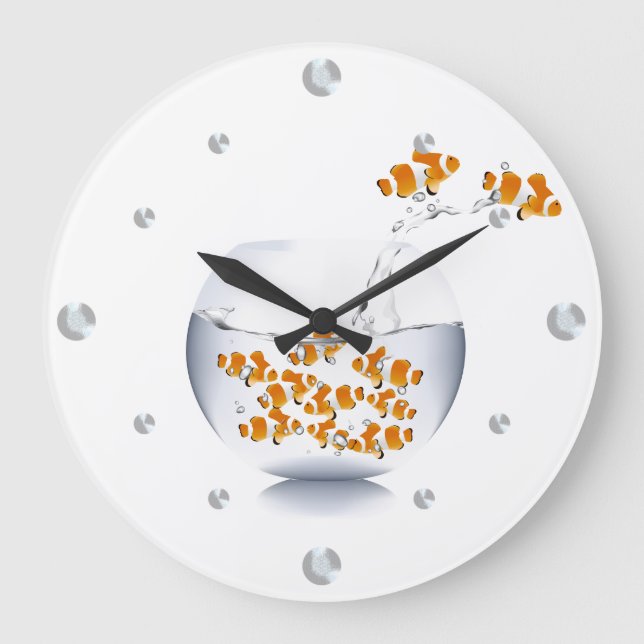 Goldfish Wall-Uhr Große Wanduhr (Vorderseite)