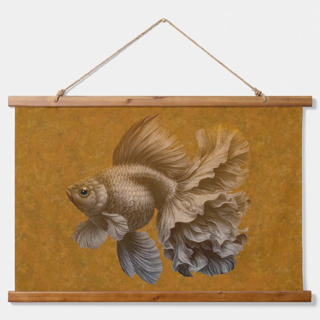 Goldfish Wandteppich Mit Holzrahmen (Vorne)