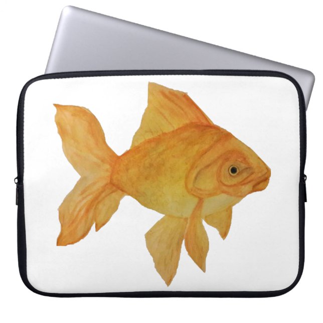 Goldfish Wasserfarben-Laptop-Bag Laptopschutzhülle (Vorderseite)