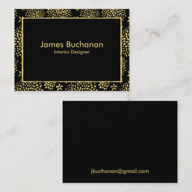 Goldfleck auf der schwarzen Visitenkarte (Vorne/Hinten)