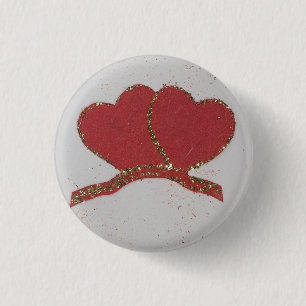Goldfleck des roten Herzens Button