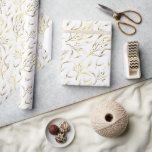 Goldfliegerzweige Geschenkpapier<br><div class="desc">Schönes Muster fließender botanischer Zweige aus Gold. Ideal als Geschenkverpackung für jede Anlässe, wie Hochzeiten, Hochzeiten, Weihnachten, Geburtstage, Jahrestage und vieles mehr.</div>