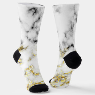 Goldfliesen aus schwarzem und weißem Marmor Elegan Socken