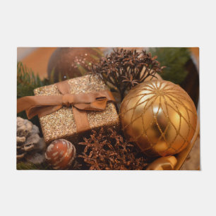Goldflitter-und -Weihnachtsgeschenk Fußmatte