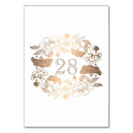 Goldfloraldraht-Peonies-Hochzeit Tischnummer