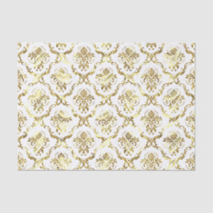 Goldflorale Damasken und kundenspezifischer weißer Seidenpapier