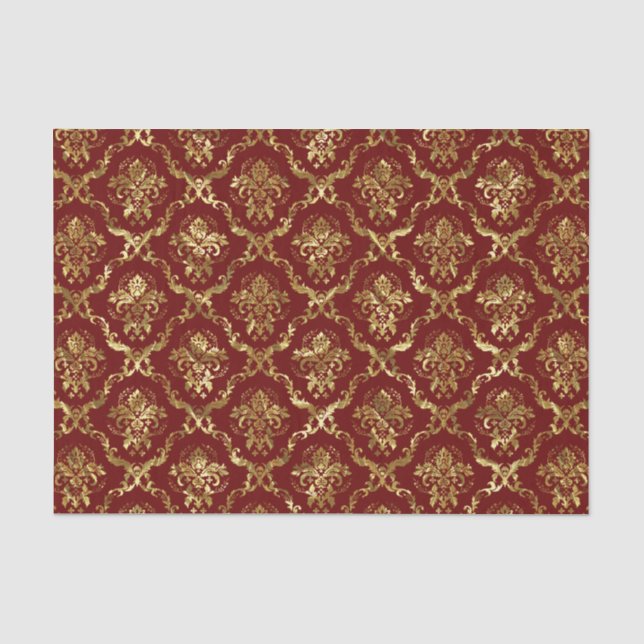 Goldflorale Damaskus und benutzerdefinierter dunkl Seidenpapier (Vorderseite)