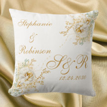 Goldflorale Monogram Logo-Hochzeit
