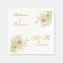 Goldflorale Monogram Logo-Hochzeit