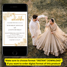 Goldflorale Rahmen islamische Hochzeit Einladung