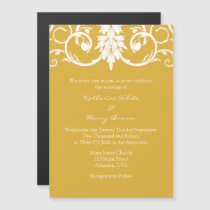 Goldflorale Wirbel Magnet Hochzeiten Einladungen