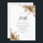 Goldfloralfrauen Mens 30. Geburtstag Party laden e Einladung<br><div class="desc">Goldfloralfrauen Mens 30. Geburtstag Party laden elegantes Blumengolddesign ein. Änderungen der Einladung und der entsprechenden Artikel in unserem Shop</div>