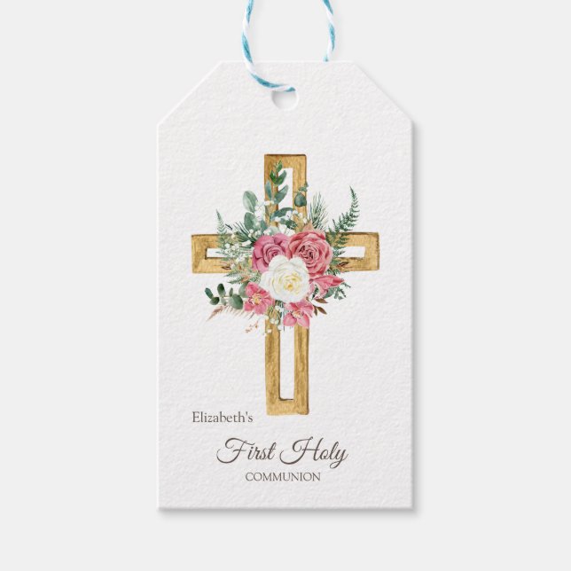 Goldflorenkreuz Erste Heilige Kommune Geschenkanhänger (Vorderseite)