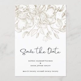 Goldflorieren in modernen Schriften Save the Date