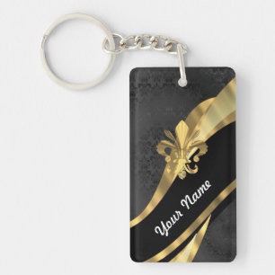 Goldflöte von Lys in schwarz Schlüsselanhänger