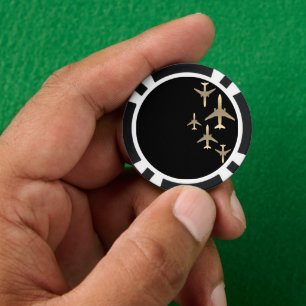 Goldflugzeuge Pokerchips