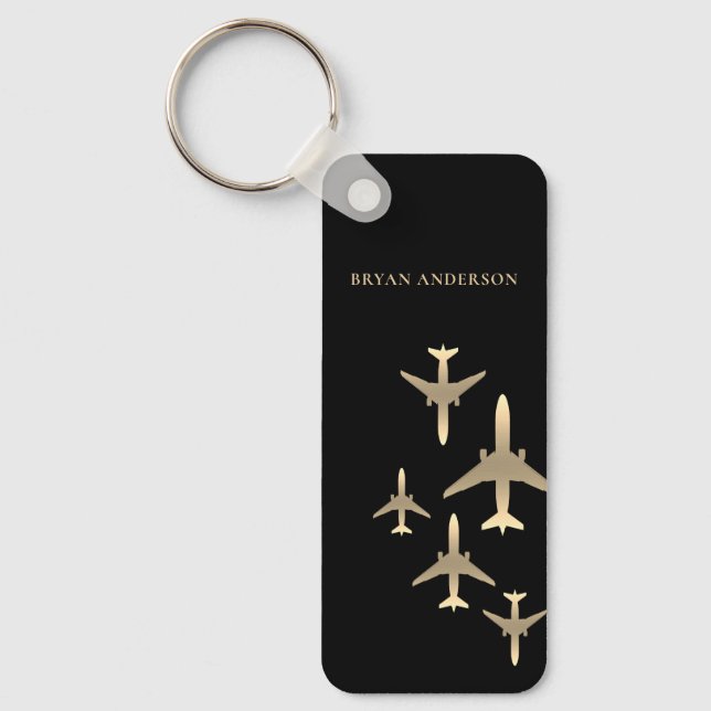 Goldflugzeuge Schlüsselanhänger (Vorderseite)