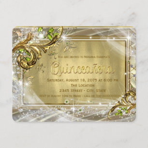 Goldfohlen Quinceañera Einladung