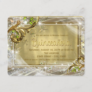 Goldfohlen Quinceañera Einladung