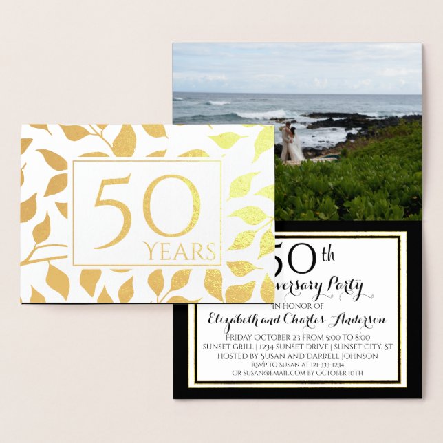 Goldfoil 50. Einladungen zum Hochzeitstag (Anzeige)