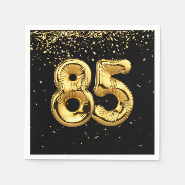 Goldfoil 85 Balloons und Confetti Napkins Serviette (Vorderseite)