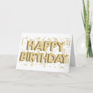 Goldfoil Balloons glücklich zum Geburtstag Karte