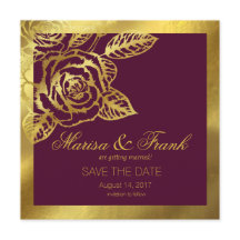 Goldfoil Burgundy Vintag Botanisch Save the Date