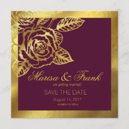 Goldfoil Burgundy Vintag Botanisch Save the Date